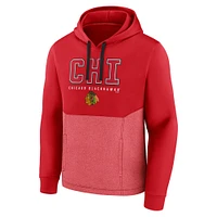 Men's Fanatics Red Chicago Blackhawks Successful Tri-Blend Pullover Hoodie