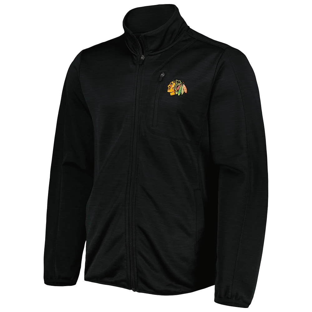 Men's G-III Sports by Carl Banks Black Chicago Blackhawks Closer Transitional Full-Zip Jacket