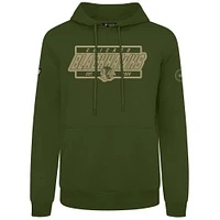 Sweat à capuche manches longues Podium Chicago Blackhawks Olive Levelwear pour homme