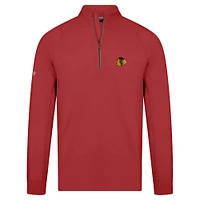 Men's Levelwear Red Chicago Blackhawks Theory Insignia Core Raglan Quarter-Zip Pullover Top