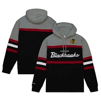 Men's Mitchell & Ness Black/ Chicago Blackhawks Head Coach Pullover Hoodie