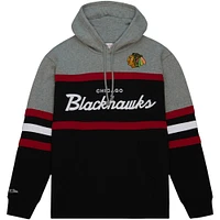 Men's Mitchell & Ness Black/ Chicago Blackhawks Head Coach Pullover Hoodie