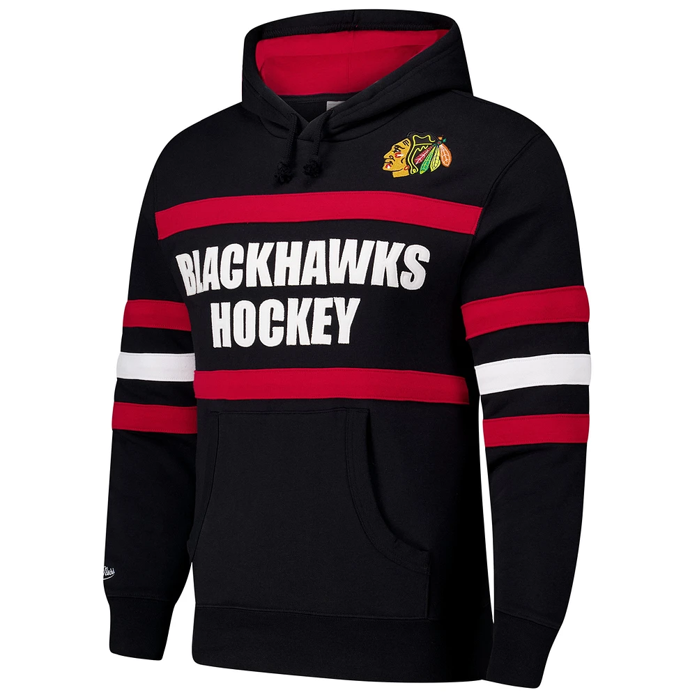 Men's Mitchell & Ness Black Chicago Blackhawks Head Coach Slogan Pullover Hoodie