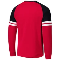 Men's Mitchell & Ness  Red Chicago Blackhawks Thermal Henley Long Sleeve T-Shirt
