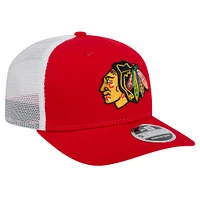 Men's New Era Red Chicago Blackhawks Core Trucker 9SEVENTY Stretch-Snap Hat