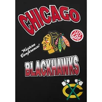 Men's Pro Standard Black Chicago Blackhawks Turn It Up Dropped Shoulder T-Shirt
