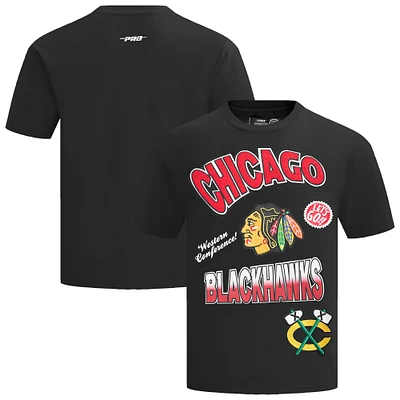 T-shirt à épaules tombantes Turn It Up Pro Standard pour homme, noir, Chicago Blackhawks