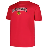 Men's Profile Red Chicago Blackhawks Big & Tall Arch Over Logo T-Shirt