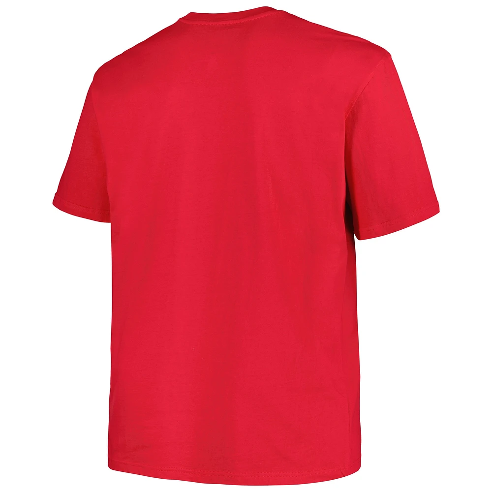 Men's Profile Red Chicago Blackhawks Big & Tall Arch Over Logo T-Shirt