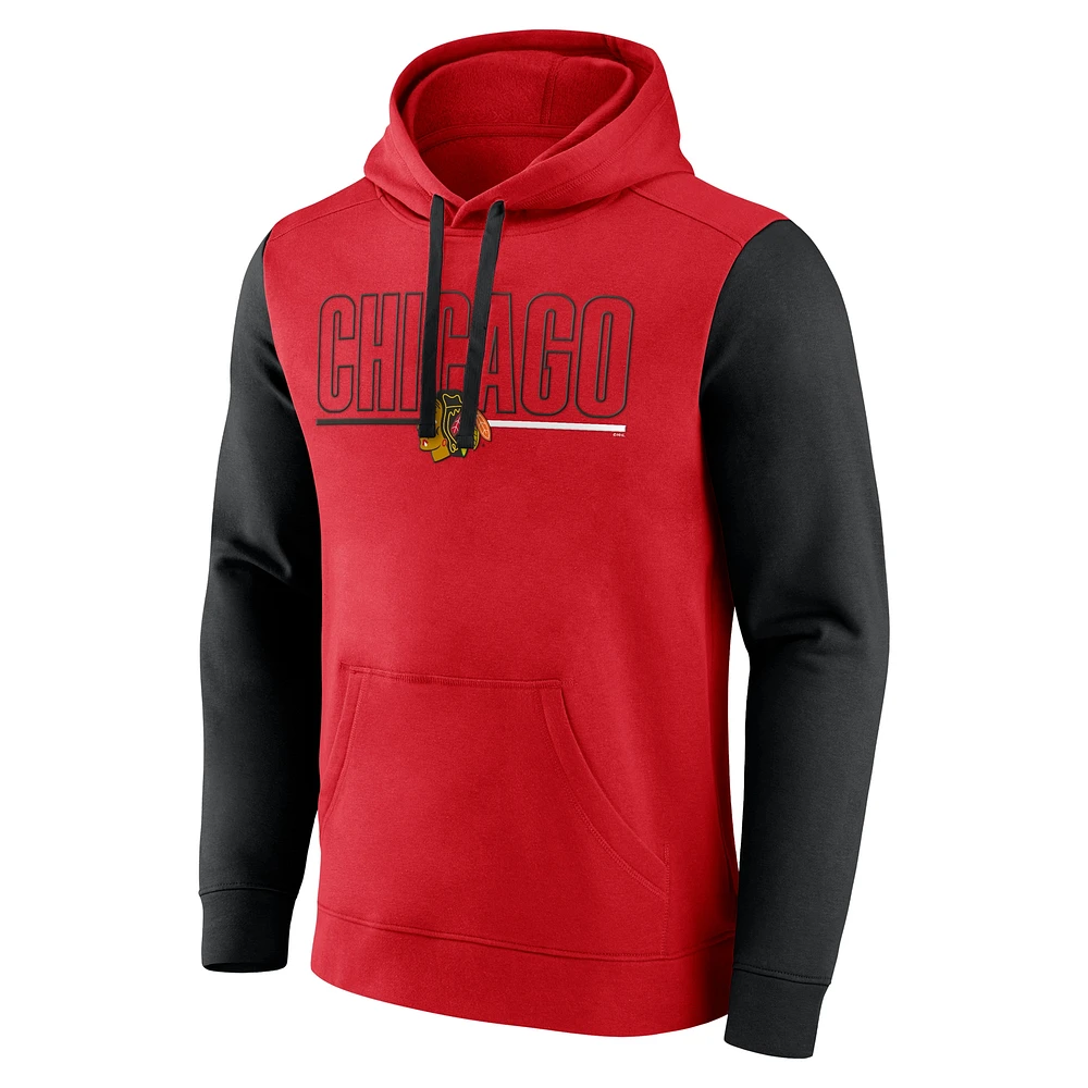 Sweat à capuche en polaire rouge Chicago Blackhawks Deliver pour homme