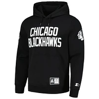 Men's Starter x NHL Black Ice Chicago Blackhawks Pullover Hoodie