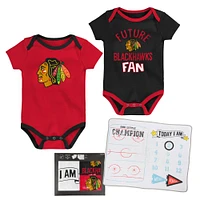 Newborn & Infant Chicago Blackhawks #1 Draft Pick 2 Pack Bodysuit Blanket Set