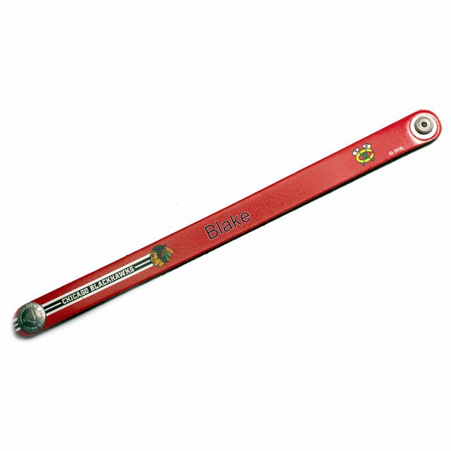 Bracelet fin en cuir personnalisé Blackhawks de Chicago rouge
