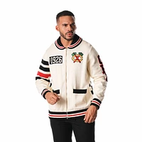 Unisex The Wild Collective  Cream Chicago Blackhawks Jacquard Full-Zip Sweater