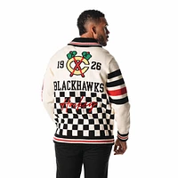 Unisex The Wild Collective  Cream Chicago Blackhawks Jacquard Full-Zip Sweater