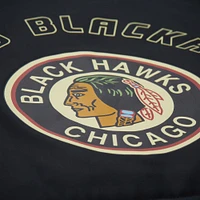 Women's Mitchell & Ness  Black Chicago Blackhawks Cropped Full-Zip Puffer Vest