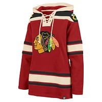 Women's '47  Red Chicago Blackhawks Superior Lacer Pullover Hoodie