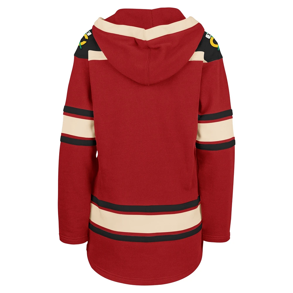 Women's '47  Red Chicago Blackhawks Superior Lacer Pullover Hoodie