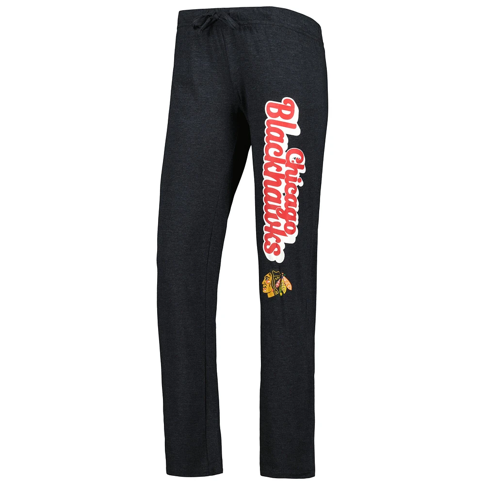 Women's Concepts Sport Heather Red/Heather Black Chicago Blackhawks Meter Muscle Tank Top & Pants Sleep Set