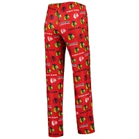 Women's Concepts Sport Red Chicago Blackhawks Breakthrough Allover Logo Sleep Pants