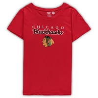 Women's Concepts Sport Red Chicago Blackhawks Plus Lodge T-Shirt & Pants Sleep Set