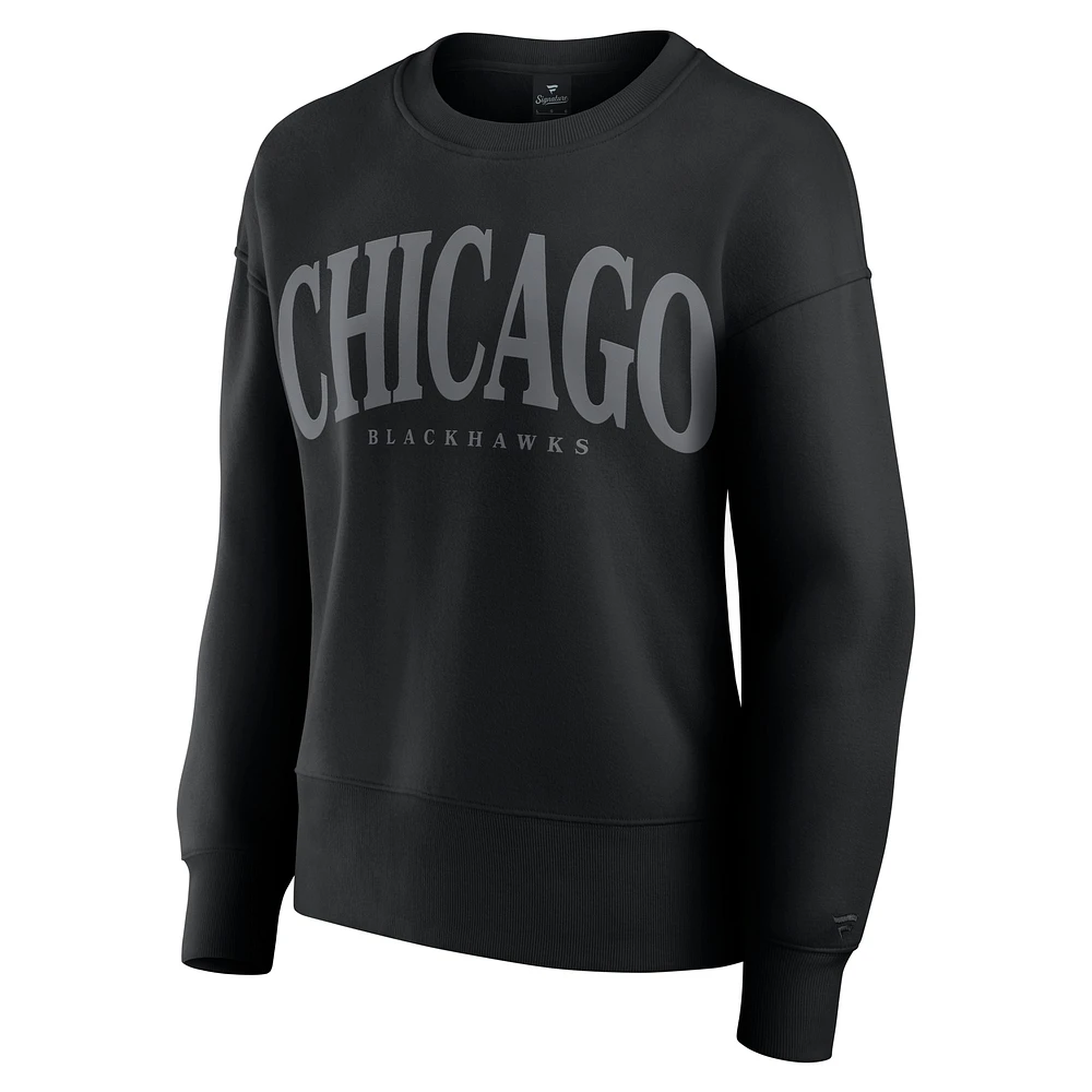 Women's Fanatics  Black Chicago Blackhawks Elements Flow Pullover Sweatshirt