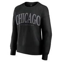 Women's Fanatics  Black Chicago Blackhawks Elements Flow Pullover Sweatshirt