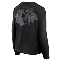 Women's Fanatics  Black Chicago Blackhawks Elements Flow Pullover Sweatshirt