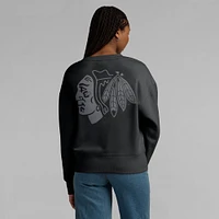Women's Fanatics  Black Chicago Blackhawks Elements Flow Pullover Sweatshirt