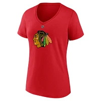 Women's Fanatics Connor Bedard Chicago Blackhawks 2023 NHL Draft Authentic Stack Player Name & Number V-Neck T-Shirt
