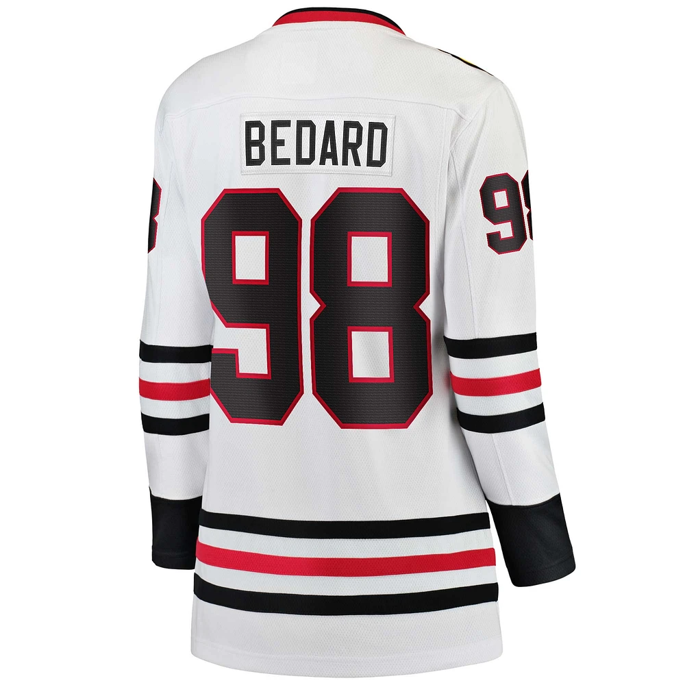 Women's Fanatics Connor Bedard White Chicago Blackhawks Away Premier Breakaway Player Jersey