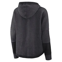 Women's Fanatics Heather Charcoal Chicago Blackhawks Lux Lounge Helmet Arch Pullover Hoodie