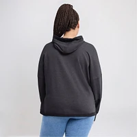 Women's Fanatics Heather Charcoal Chicago Blackhawks Lux Lounge Helmet Arch Pullover Hoodie