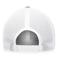 Women's  Fanatics Heather Gray/White Chicago Blackhawks Iconic Glimmer Trucker Snapback Hat