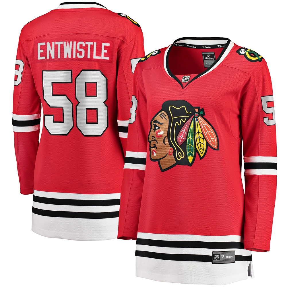 Women's Fanatics MacKenzie Entwistle Red Chicago Blackhawks Home Breakaway Player Jersey