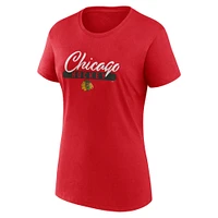 Women's Fanatics Red/Black Chicago Blackhawks Two-Pack Fan T-shirt Set