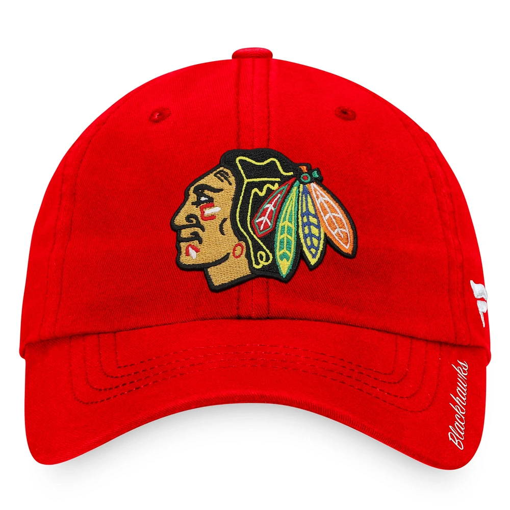Women's Fanatics Red Chicago Blackhawks Core Primary Logo Adjustable Hat