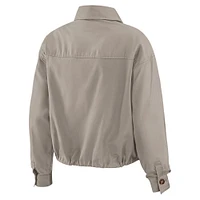 Women's WEAR by Erin Andrews Khaki Chicago Blackhawks Cinched Button-Up Jacket