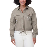 Women's WEAR by Erin Andrews Khaki Chicago Blackhawks Cinched Button-Up Jacket