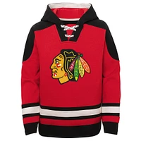 Youth Connor Bedard Red Chicago Blackhawks Ageless Must-Have V-Neck Name & Number Pullover Hoodie