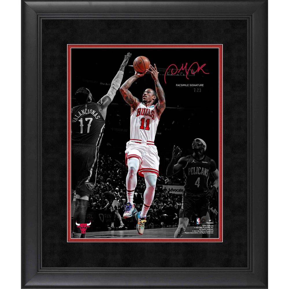 Photographie encadrée de 11"x 14" de DeMar DeRozan, Chicago Bulls, signature fac-similé