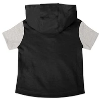 Infant Red/Black/Gray Chicago Bulls Bank Shot Bodysuit, Hoodie T-Shirt & Shorts Set