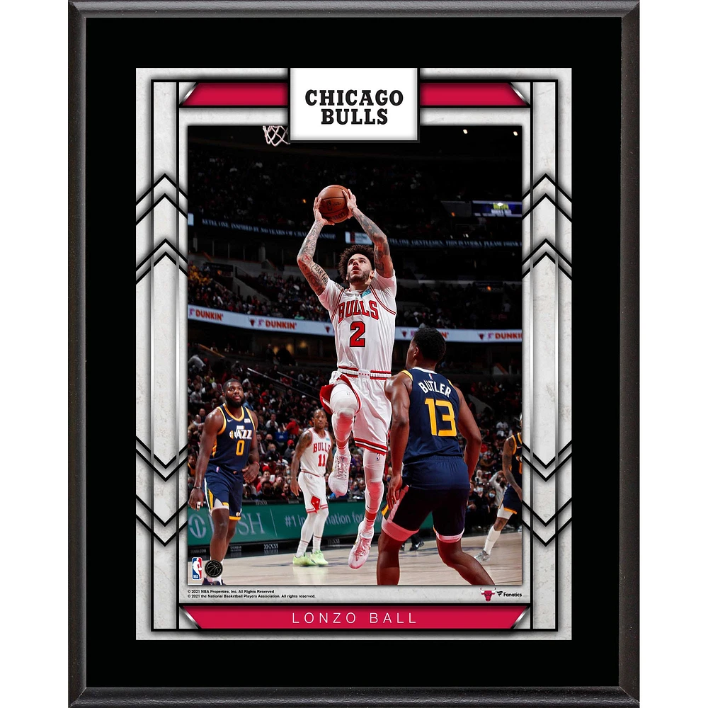 Plaque de joueur sublimée Lonzo Ball Chicago Bulls 10,5'' x 13''