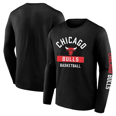 T-shirt à manches longues Fanatics pour homme, noir, Chicago Bulls