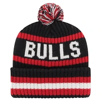Men's '47 Black Chicago Bulls Bering Cuffed Knit Hat with Pom