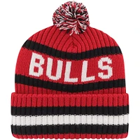 Bonnet en tricot à revers Bering '47 Red Chicago Bulls pour hommes avec pompon