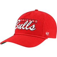 Men's '47  Red Chicago Bulls Double Header Sidepatch Cord Hitch Adjustable Hat
