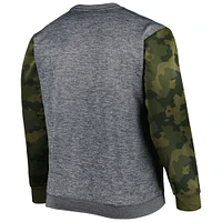 Men's Fanatics Heather Charcoal Chicago Bulls Big & Tall Camo Stitched Sweatshirt