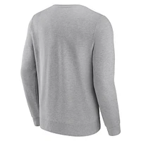 Men's Fanatics Heathered Gray Chicago Bulls True Classics Vint Pullover Sweatshirt