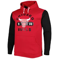 Men's Fanatics Red/Black Chicago Bulls Big & Tall Bold Attack Pullover Hoodie